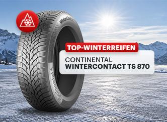 Frontalansicht des lamellierten Reifenprofils des Continental WinterContact TS 870
