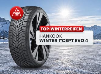Hankook Winter i*cept evo 4 mit ausgeprägten Profilrillen und Winterlamellen
