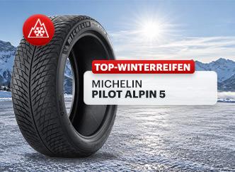 Profilansicht des Michelin Pilot Alpin 5 mit zentraler Längsrille und V-förmig angeordneten Lamellen
