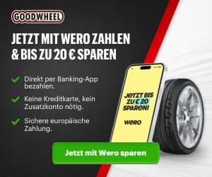 Quadratisches Goodwheel Wero Werbemittel mit Aktionshinweis