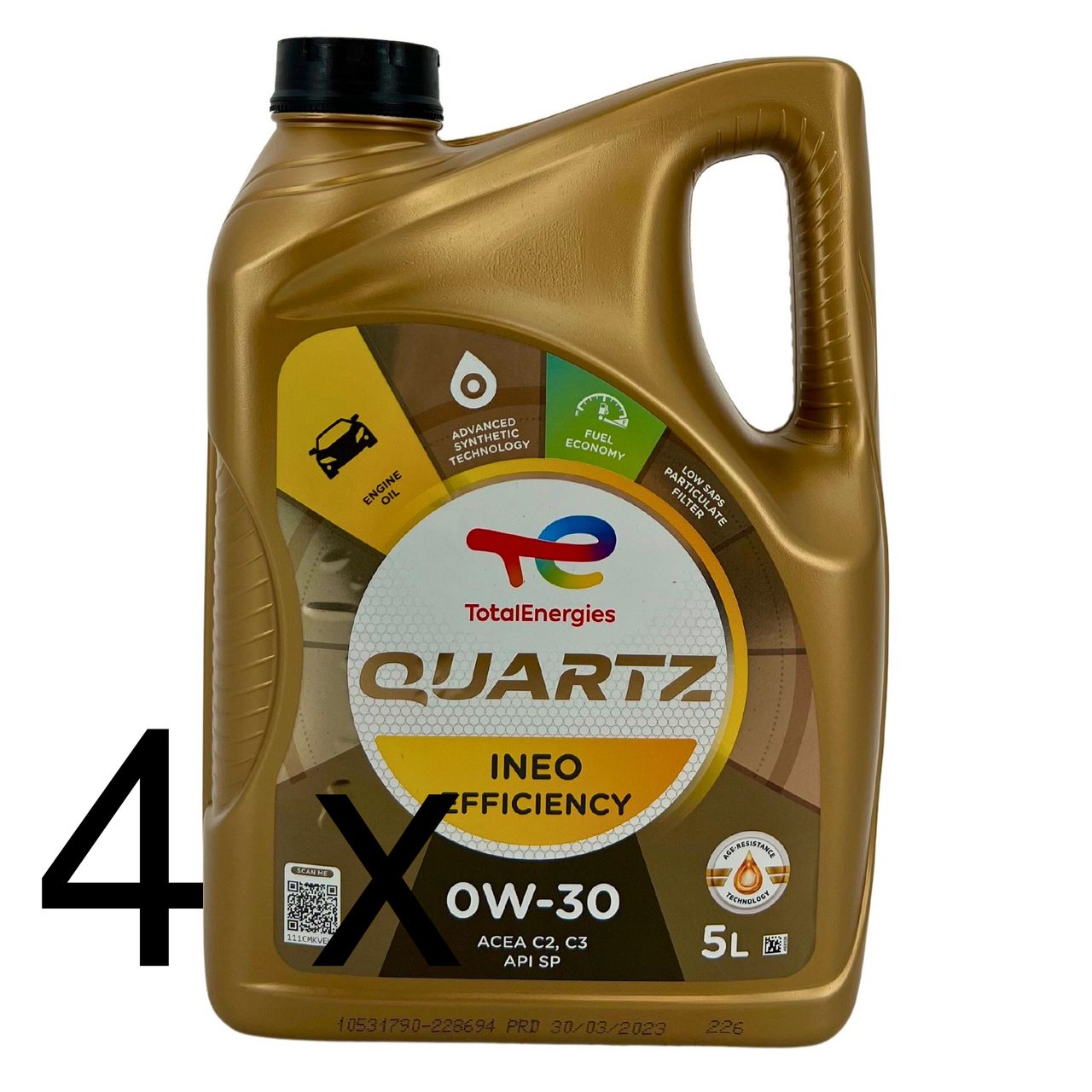 Total Quartz Ineo Efficiency 0W-30 4x5 Liter