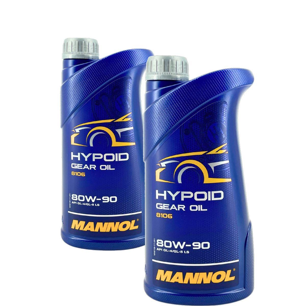 Mannol Hypoid Gear Oil Getriebeöl 80W-90 GL-4/GL-5 LS 2x1 Liter