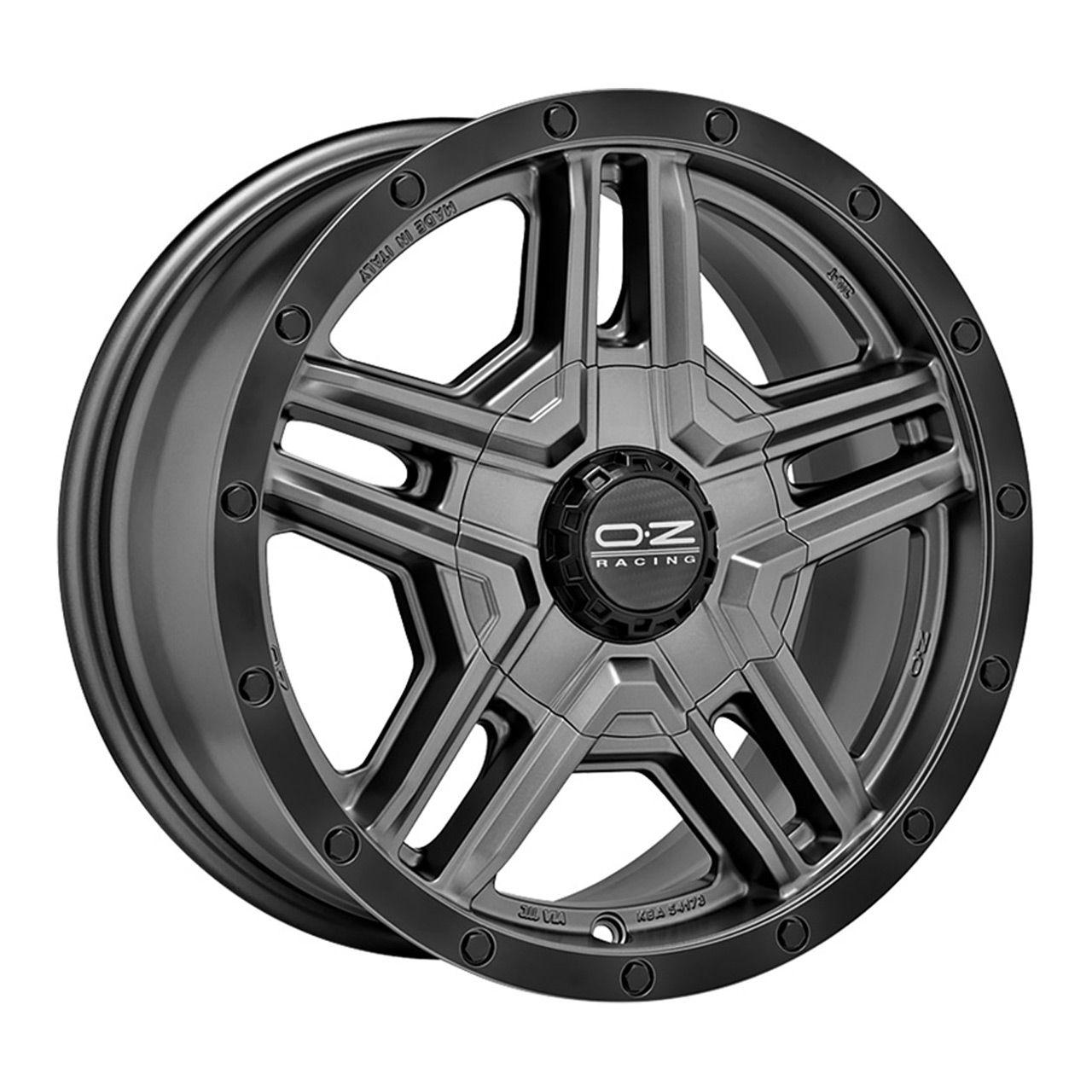 OZ RALLY ADVENTURE matt dark graphite black lip + rivets 8.0Jx17 5x130 ET35