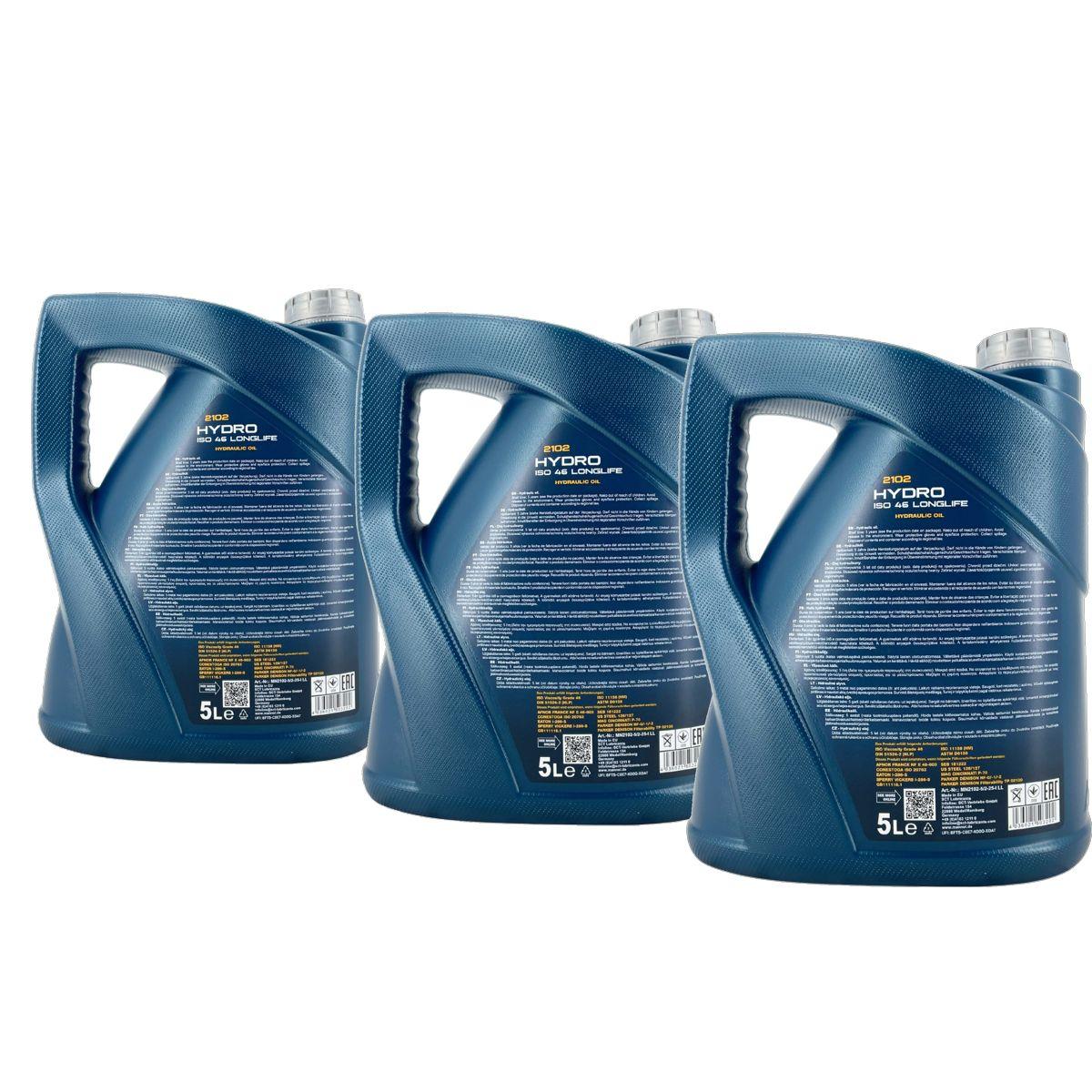 Mannol Hydro ISO 46 Longlife 3x5 Liter