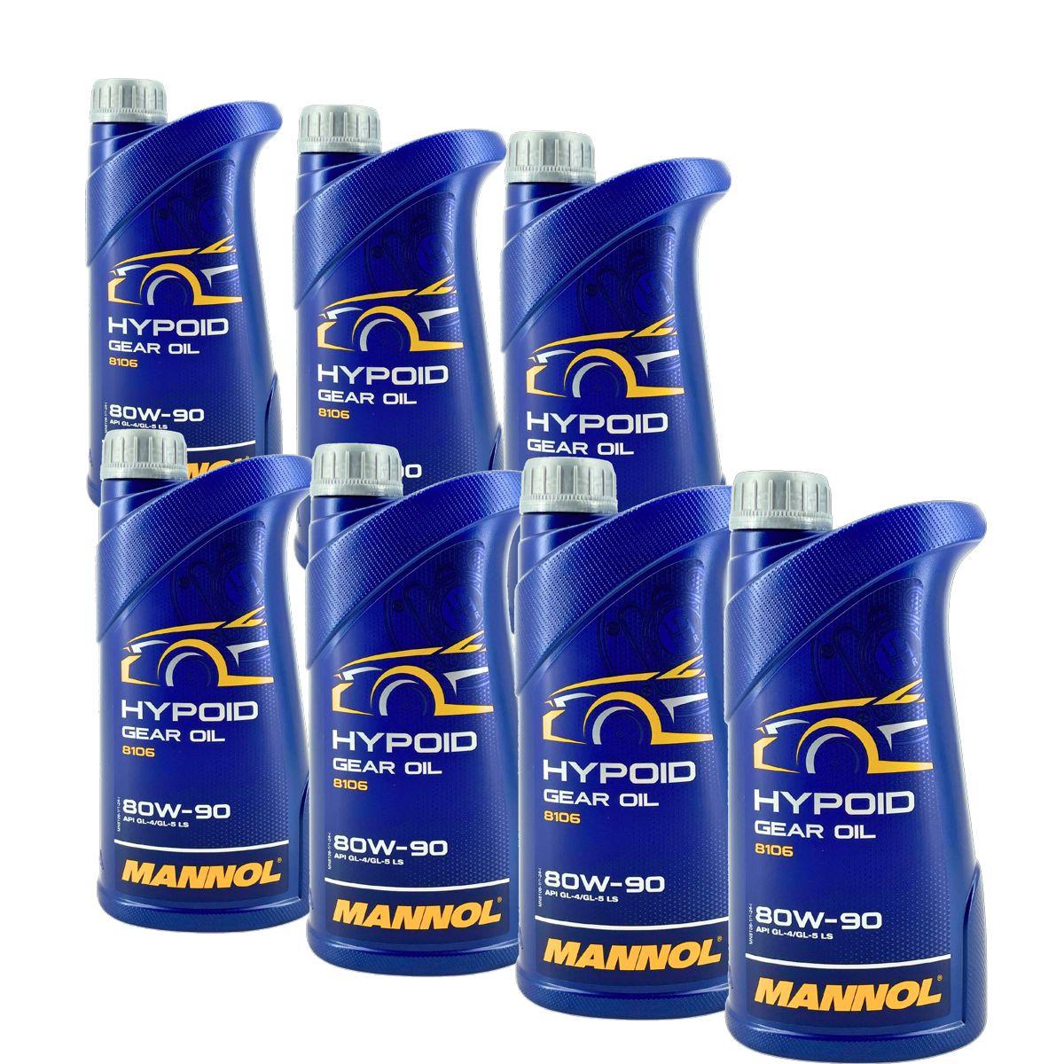 Mannol Hypoid Gear Oil Getriebeöl 80W-90 GL-4/GL-5 LS 7x1 Liter
