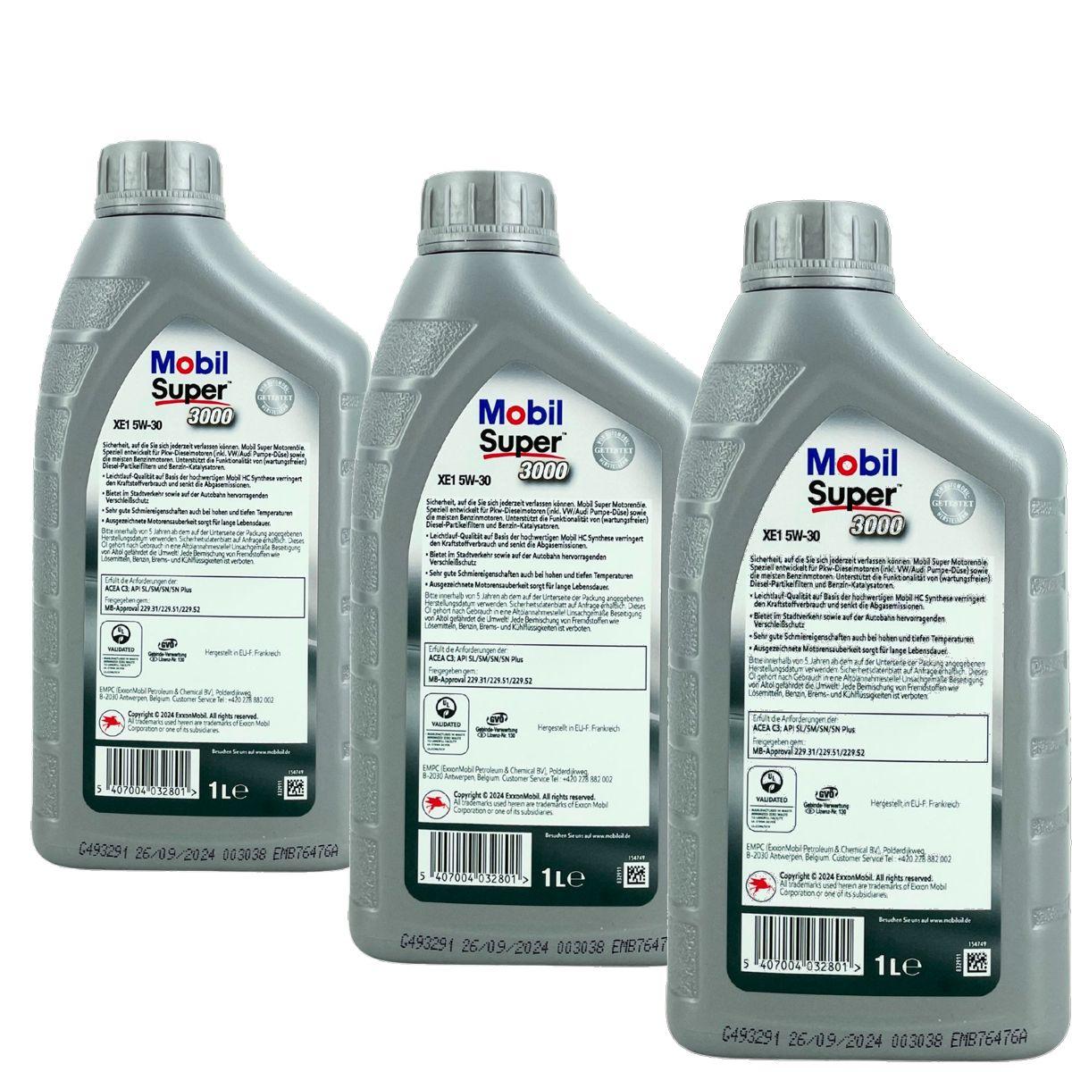 Mobil Super 3000 XE1 5W-30 3x1 Liter