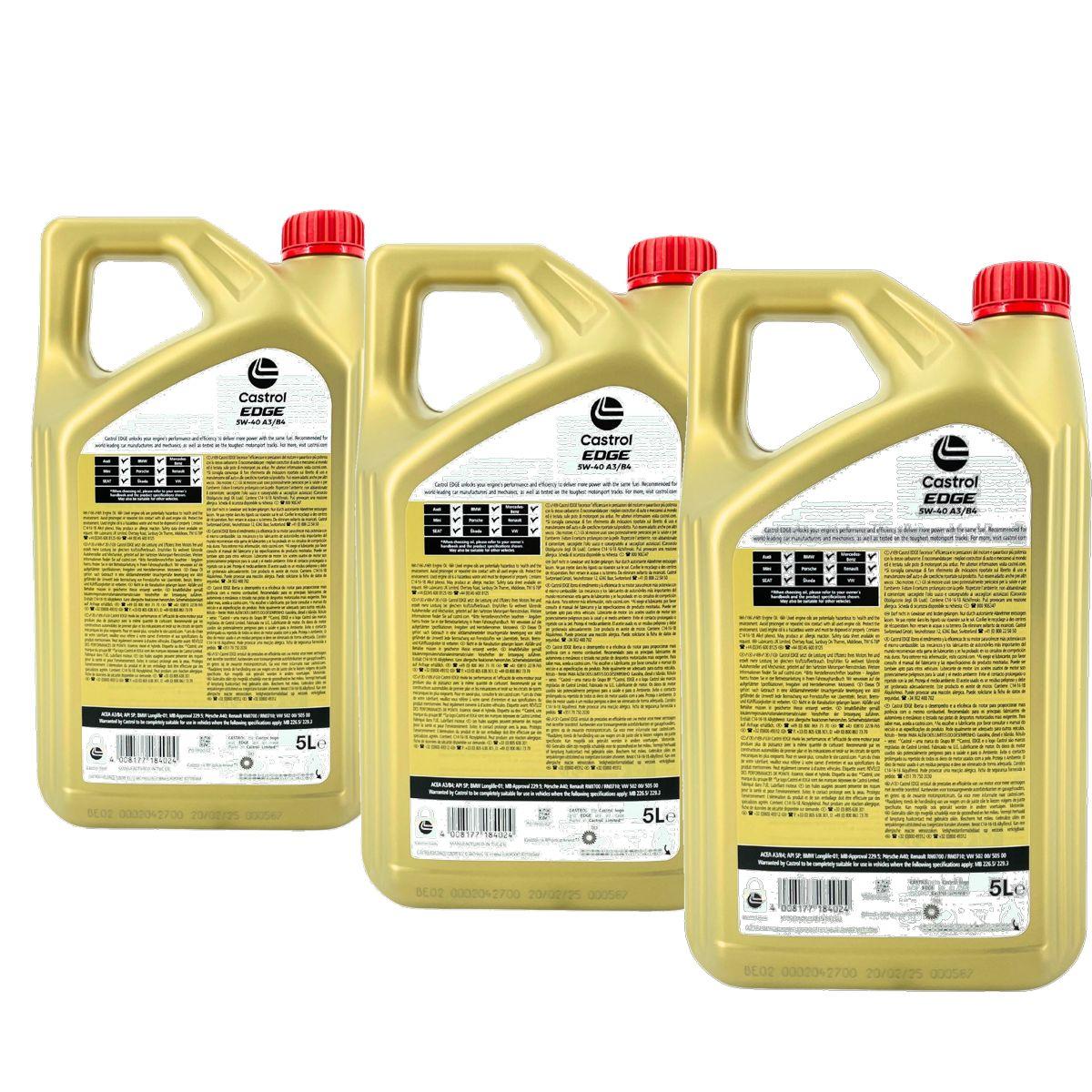 Castrol Edge 5W-40 A3/B4 3x5 Liter