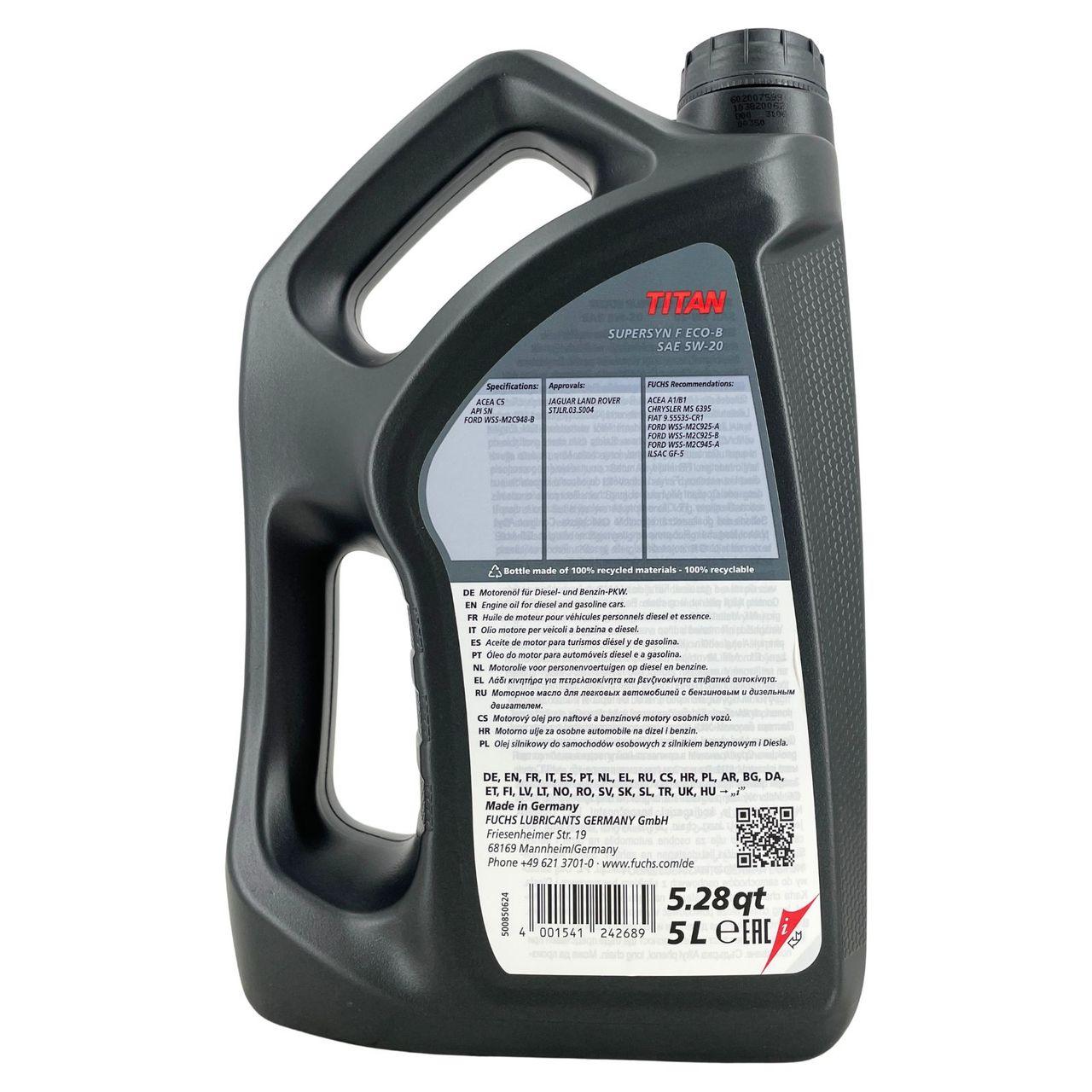 Fuchs Titan Supersyn F ECO-B 5W-20 5 Liter