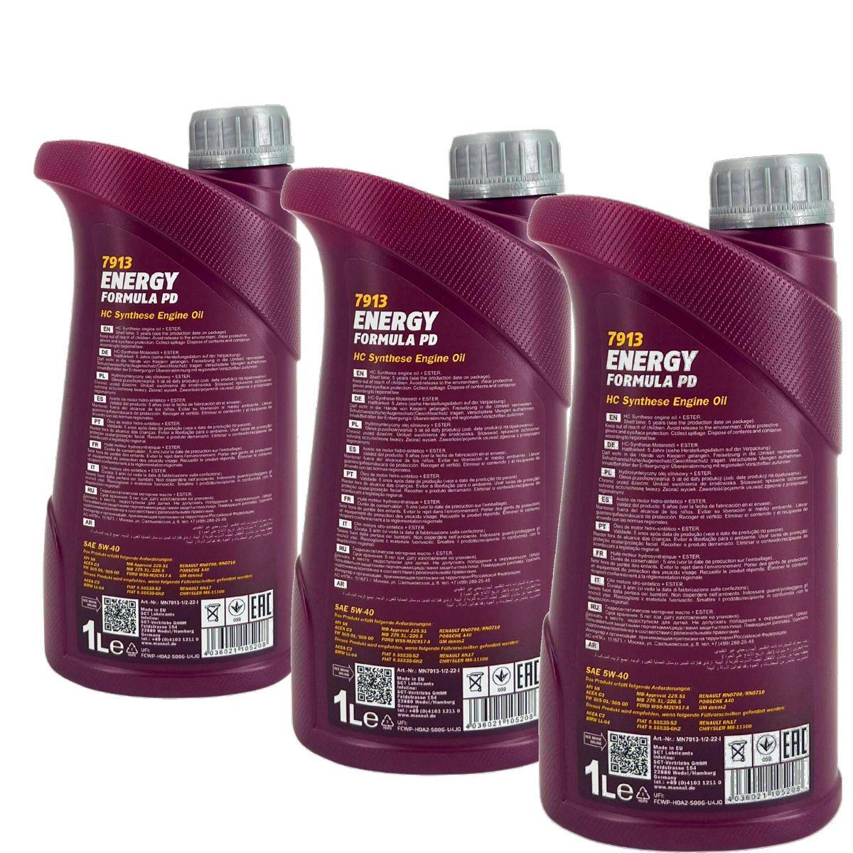 Mannol Energy Formula PD 5W-40 3x1 Liter