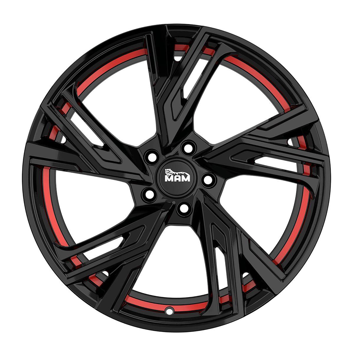 MAM WHEELS MAM RS5 black painted red inside 8.5Jx20 5x114.3 ET35