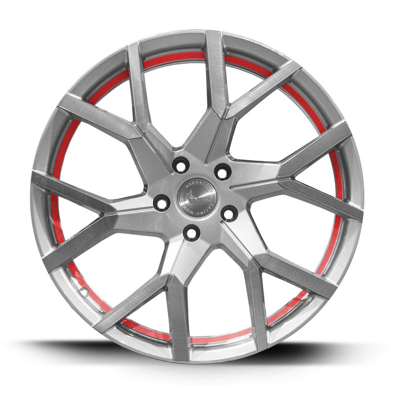 BARRACUDA TZUNAMEE EVO Silver brushed undercut Trimline red 8.0Jx18 5x114.3 ET40