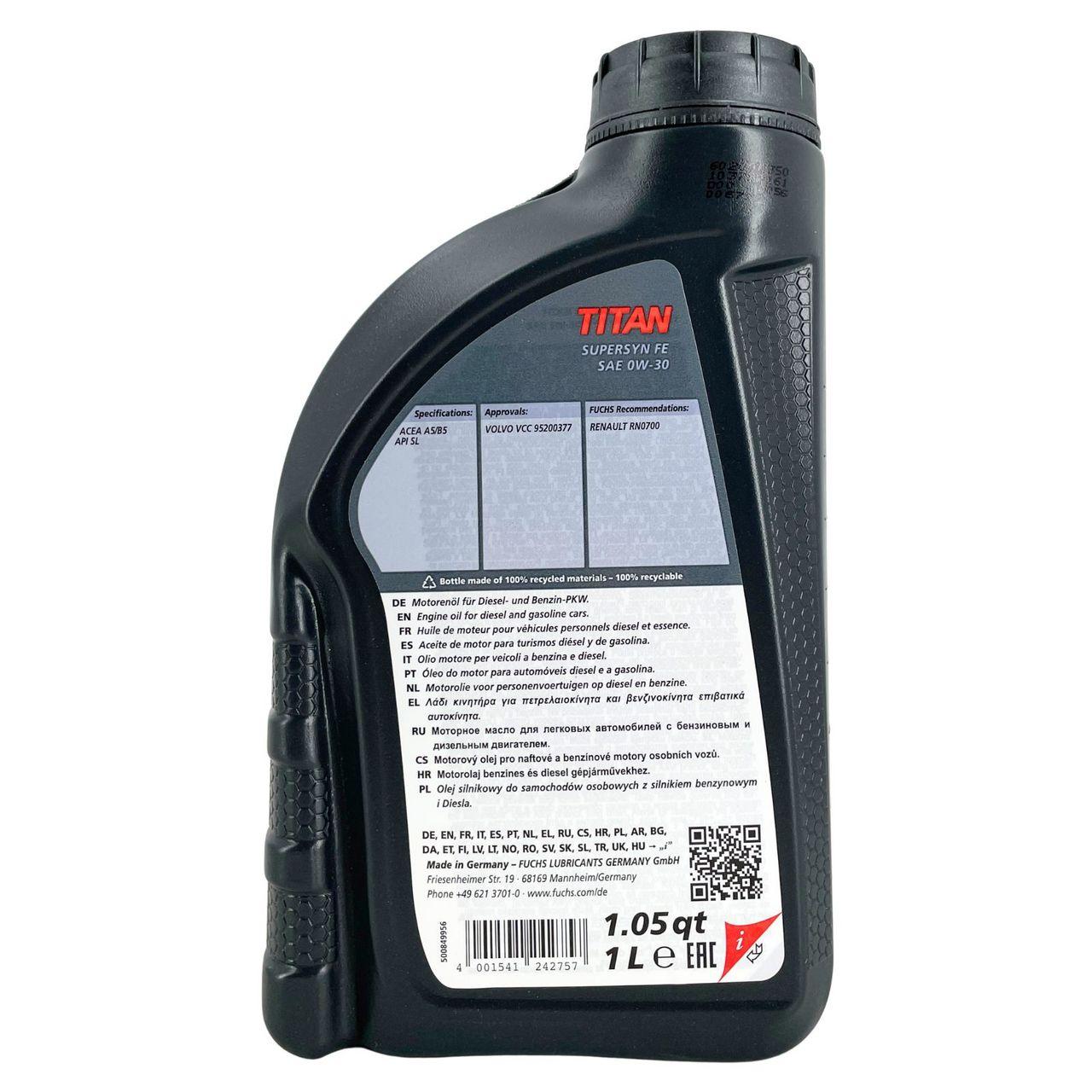 Fuchs Titan Supersyn FE 0W-30 1 Liter