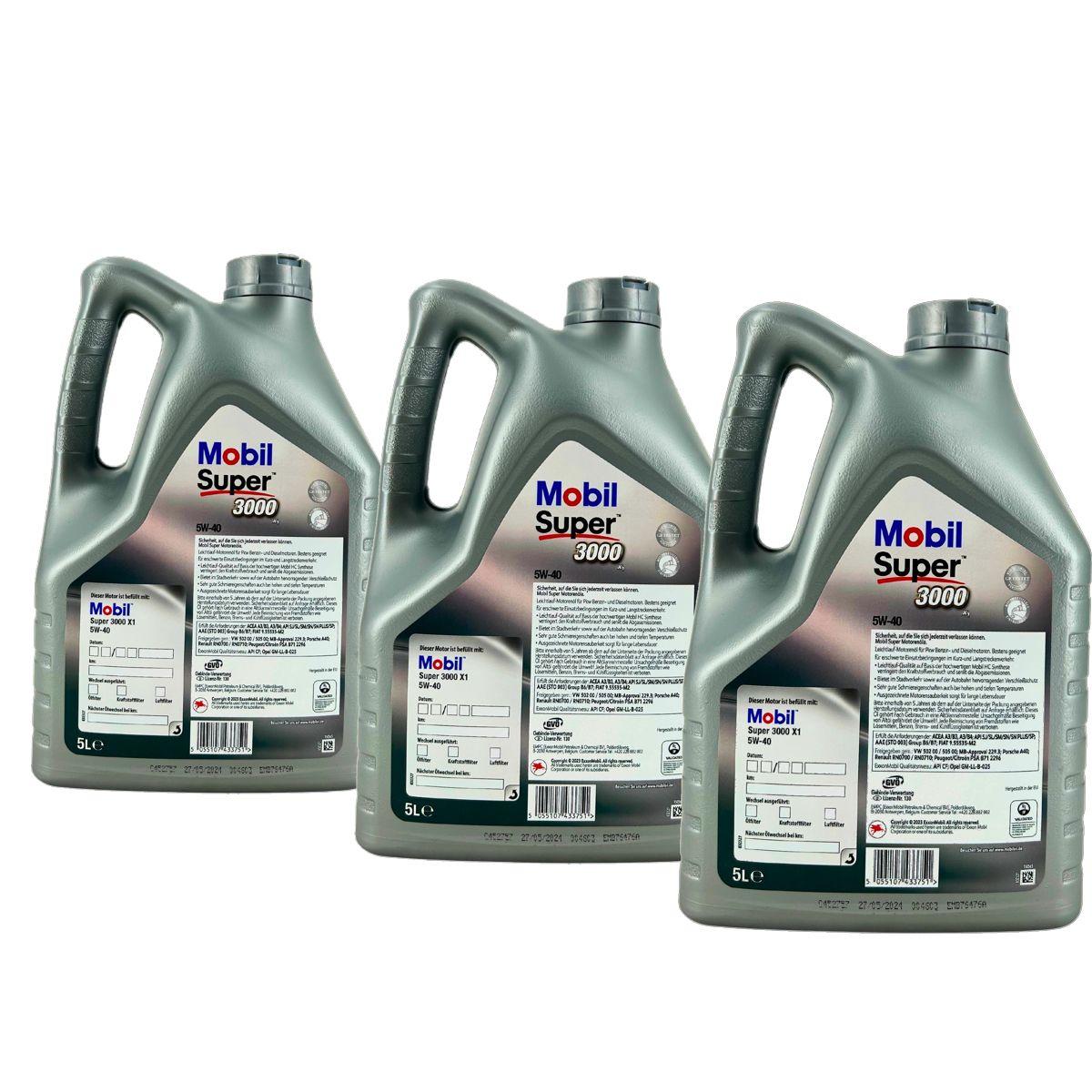 Mobil Super 3000 X1 5W-40 3x5 Liter