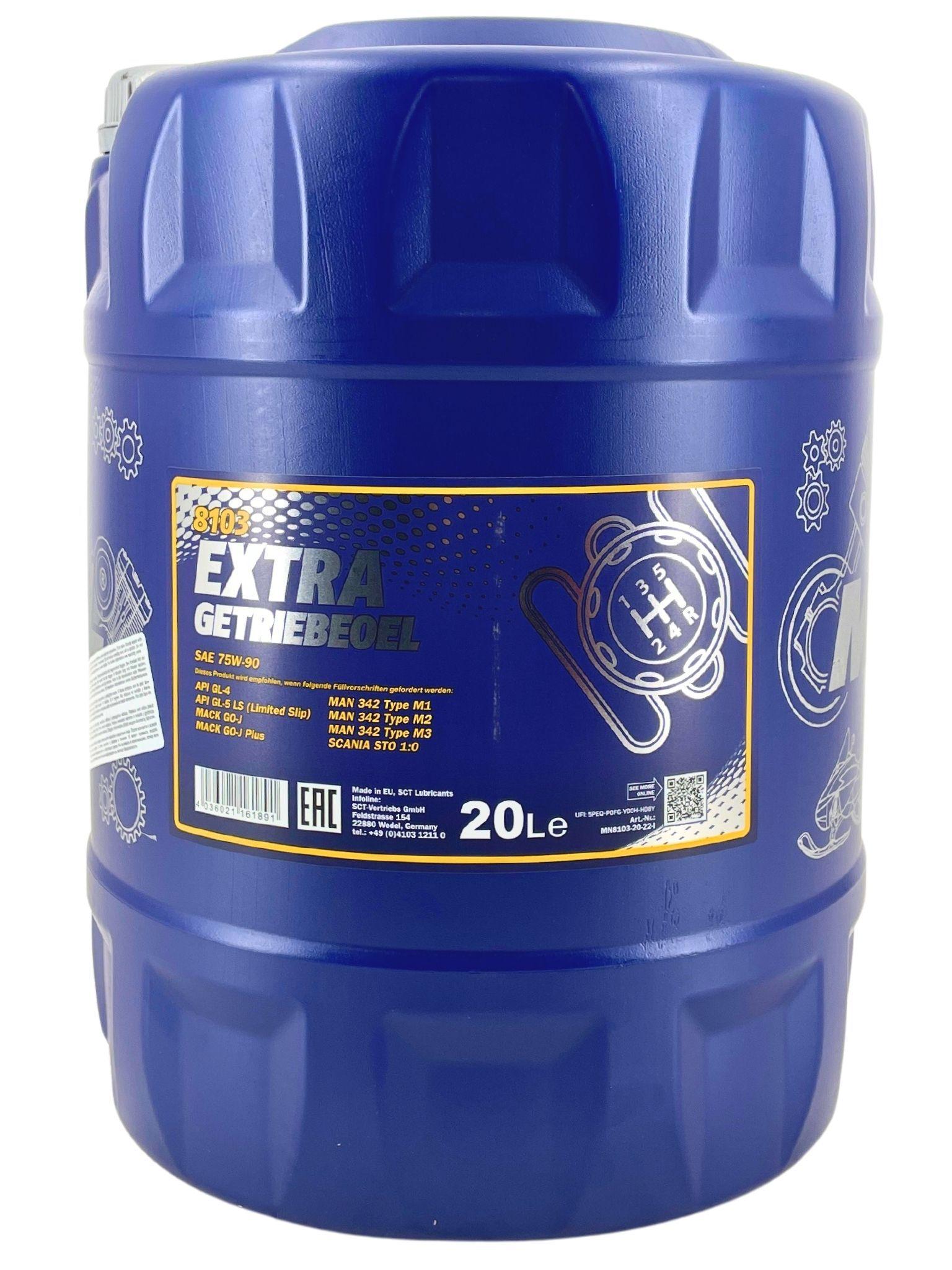 Mannol Extra Gear Oil Getriebeöl 75W-90 GL-4/GL-5 LS 20 Liter