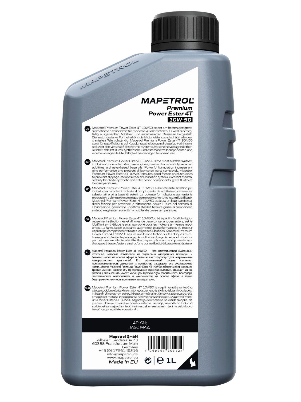 Mapetrol Premium Power Ester 4T 10W-50 1 Liter