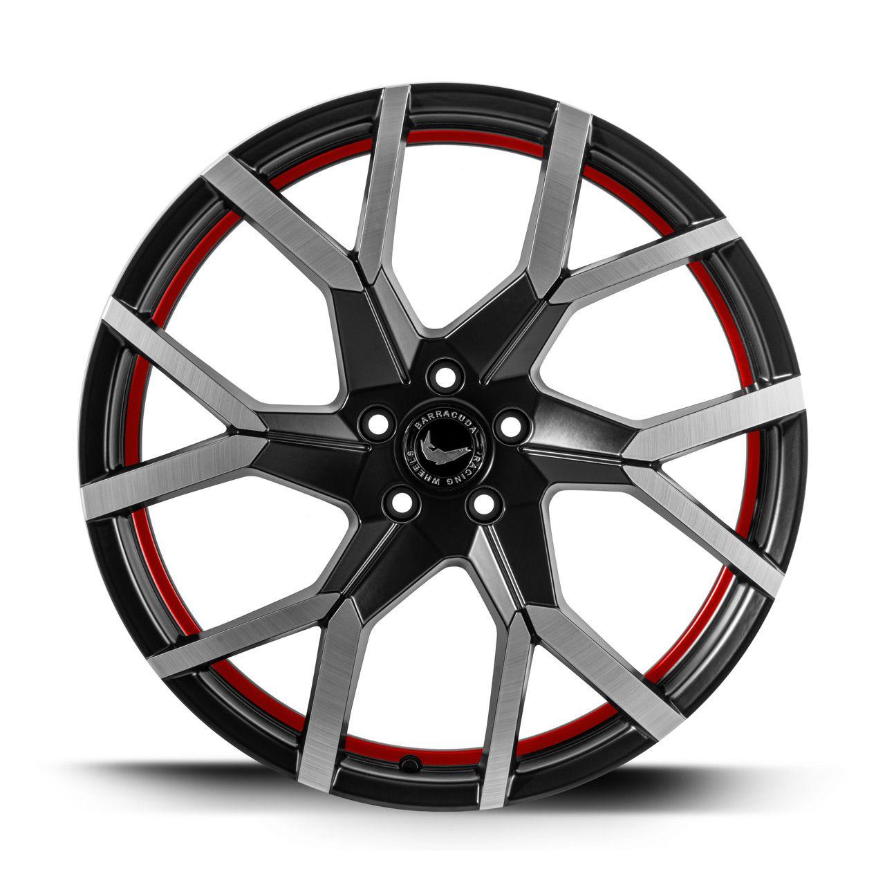 BARRACUDA TZUNAMEE EVO dark Gunmetal brushed undercut Trimline red 8.0Jx18 5x108 ET40