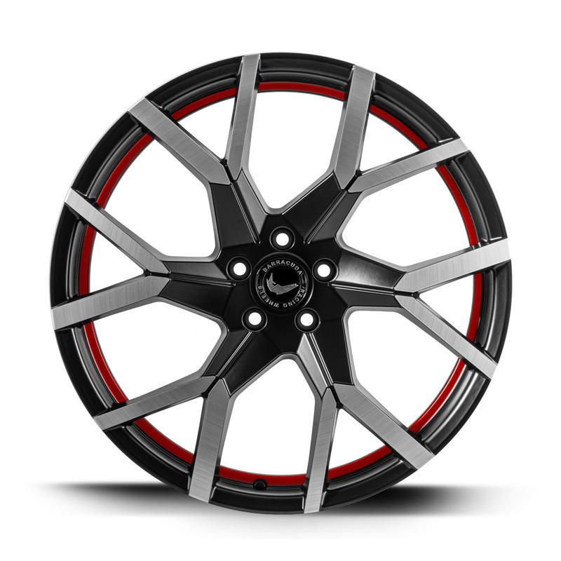 BARRACUDA TZUNAMEE EVO dark Gunmetal brushed undercut Trimline red 8.5Jx19 5x108 ET40