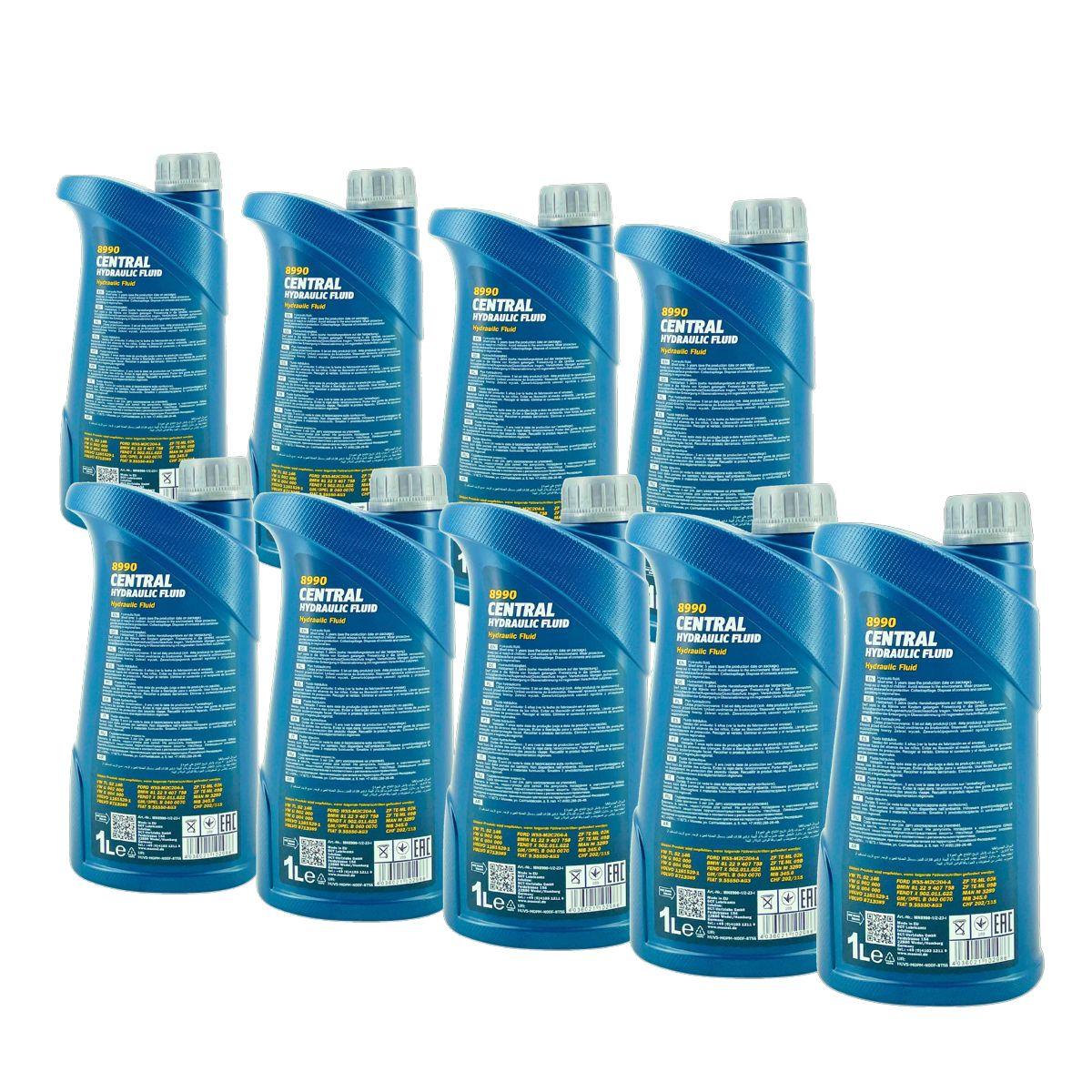 Mannol Central Hydraulic Fluid Hydrauliköl Servolenkungsöl 9x1 Liter