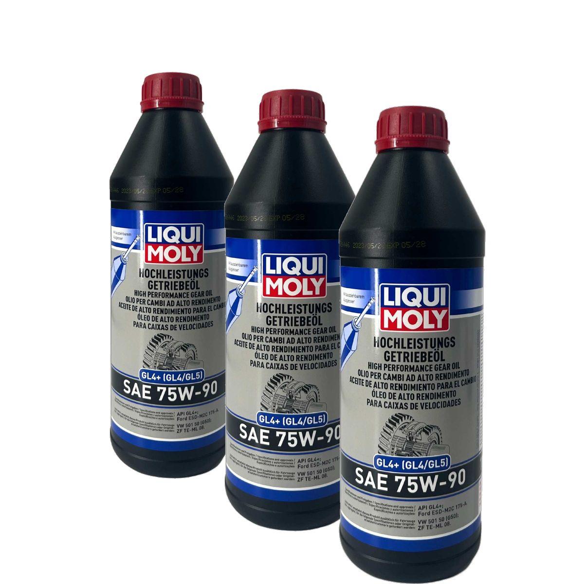 Liqui Moly Hochleistungs-Getriebeöl (GL4+) SAE 75W-90 3x1 Liter