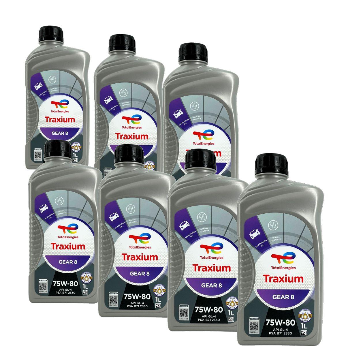 Total Traxium Gear 8 75W-80 7x1 Liter