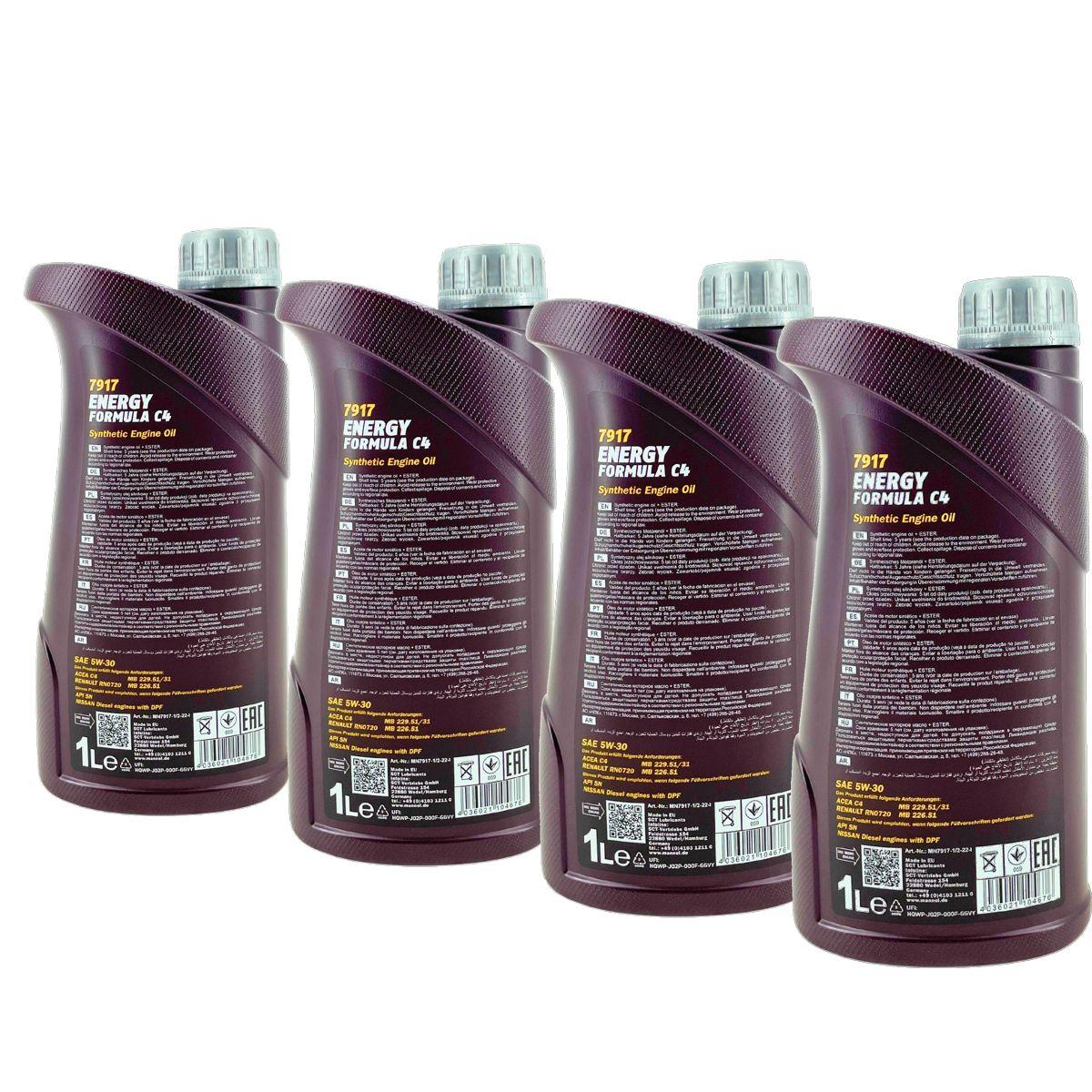 Mannol Energy Formula C4 5W-30 4x1 Liter