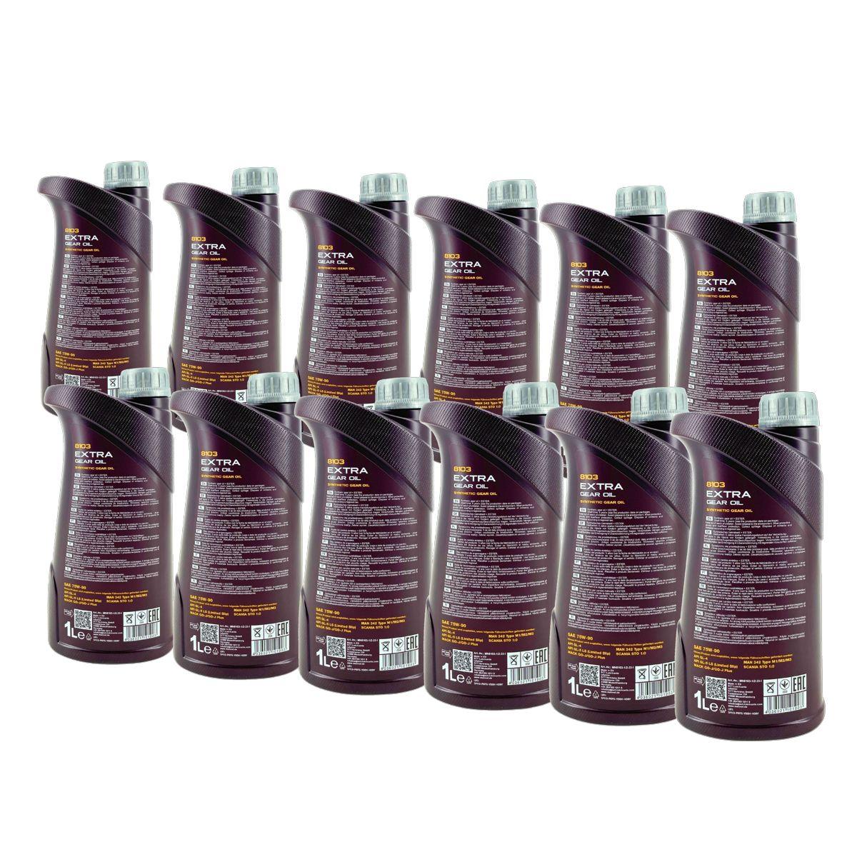 Mannol Extra Gear Oil Getriebeöl 75W-90 GL-4/GL-5 LS 12x1 Liter