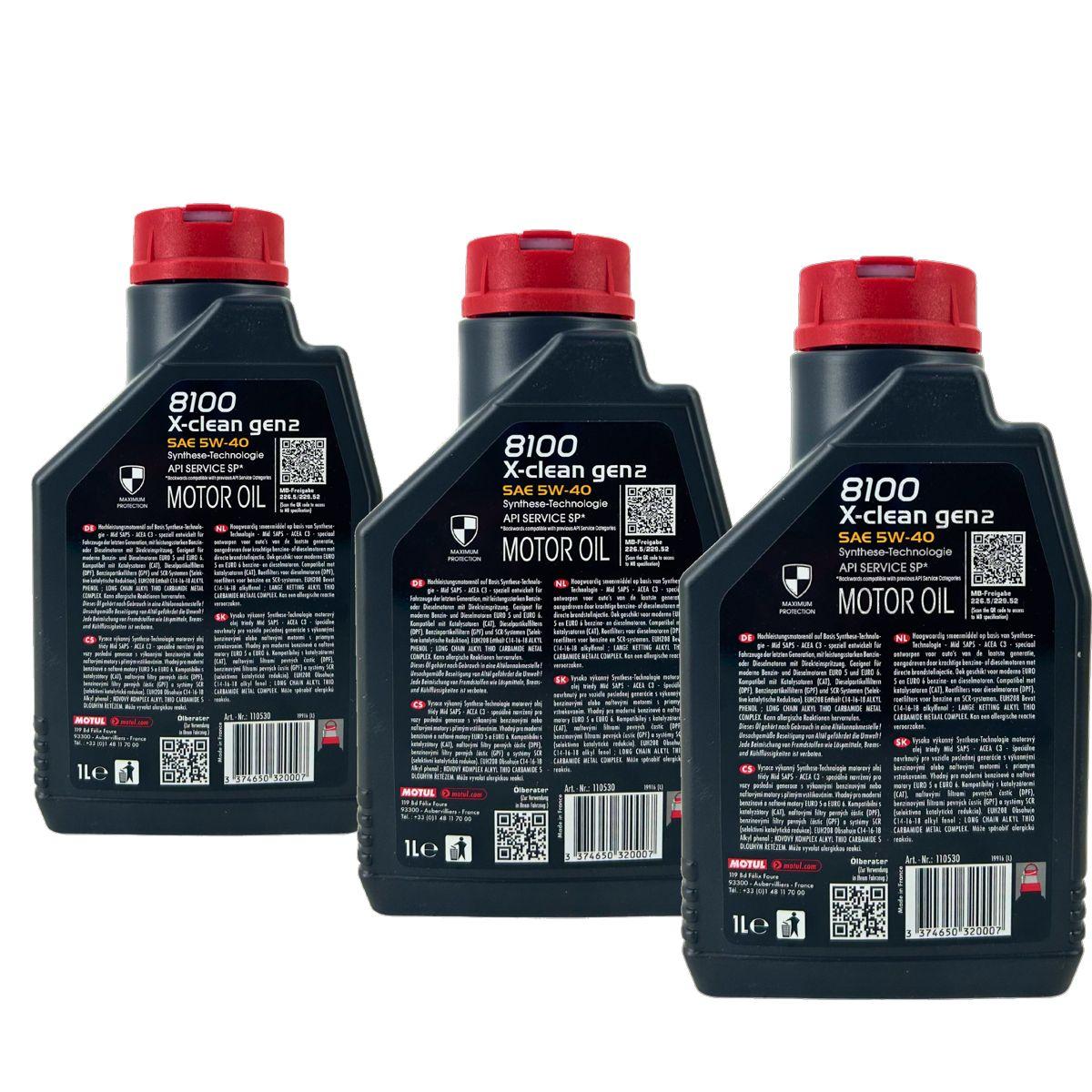 Motul 8100 X-clean GEN2 5W-40 3x1 Liter
