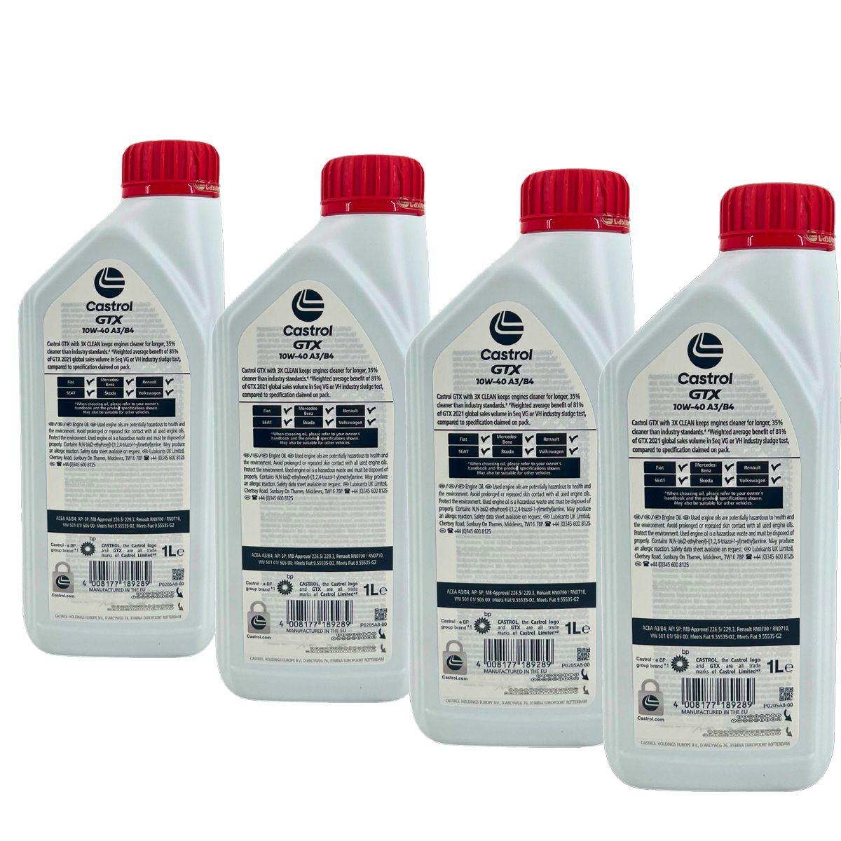 Castrol GTX 10W-40 A3/B4 4x1 Liter