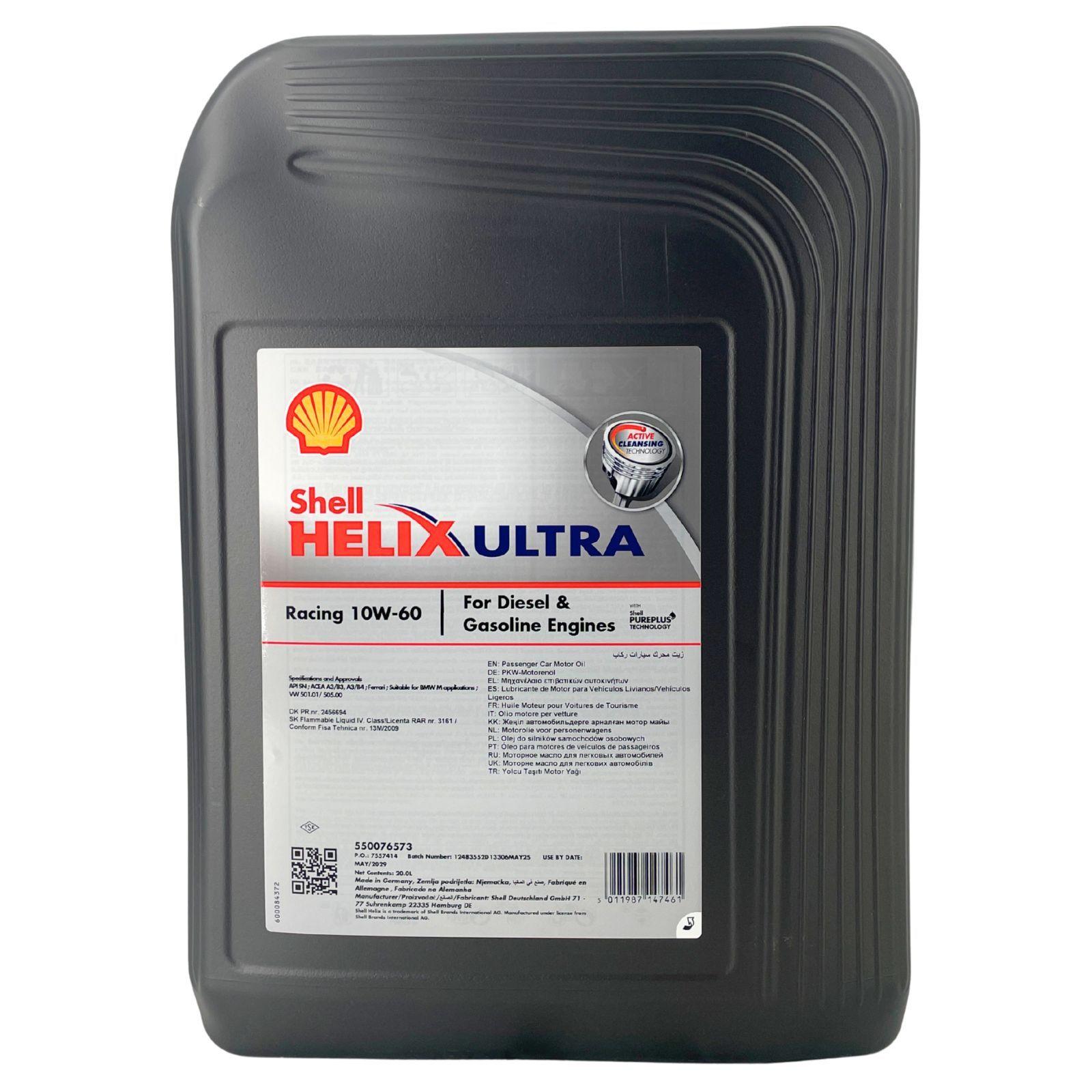 Shell Helix Ultra Racing 10W-60 20 Liter