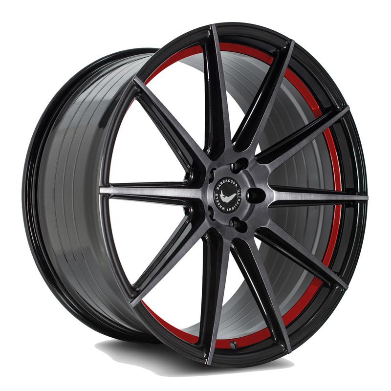 BARRACUDA PROJECT 2.0 silver brushed/ undercut Color Trim rot 9.0Jx20 5x112 ET35