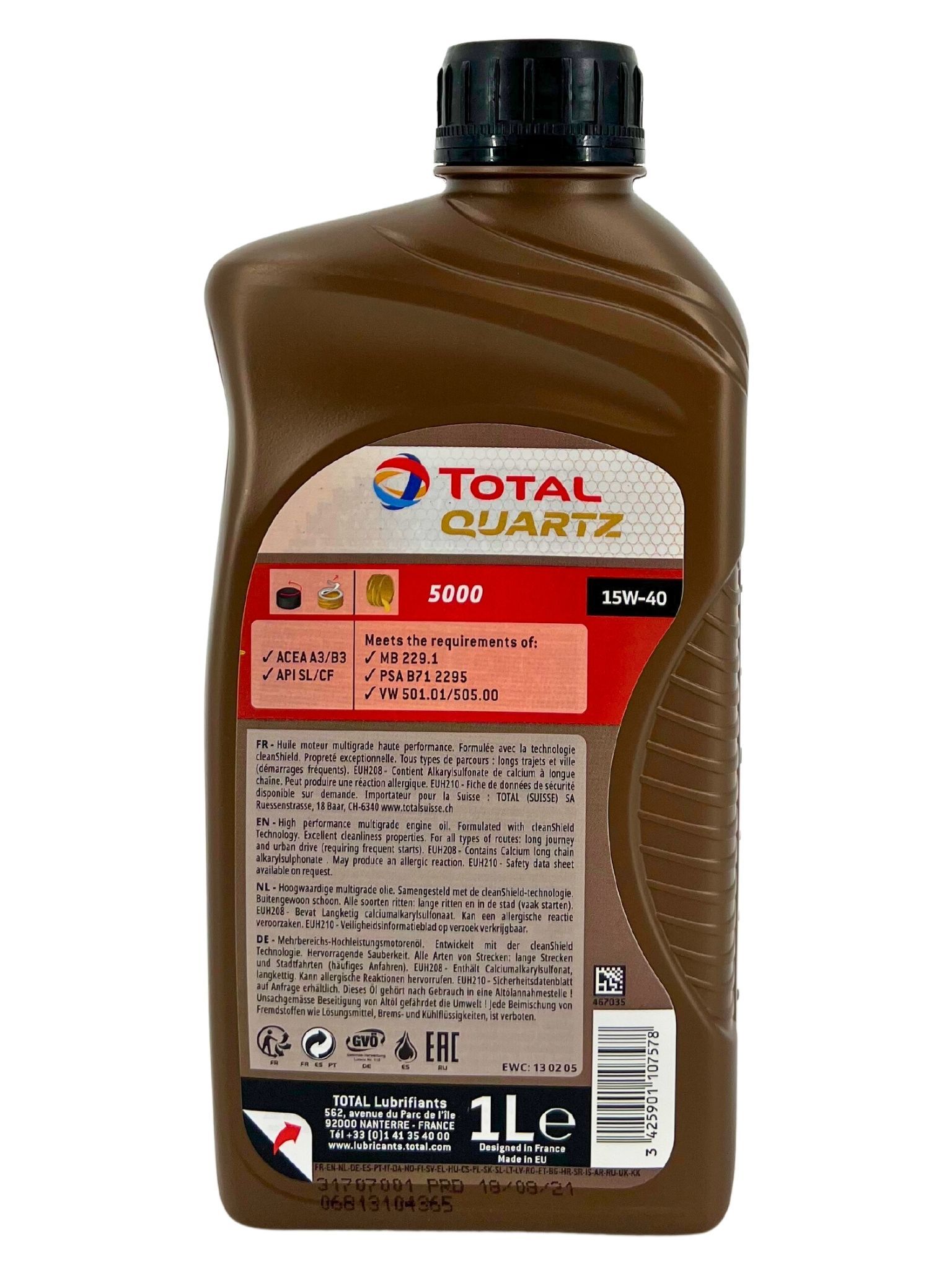 Total Quartz 5000 15W-40 1 Liter
