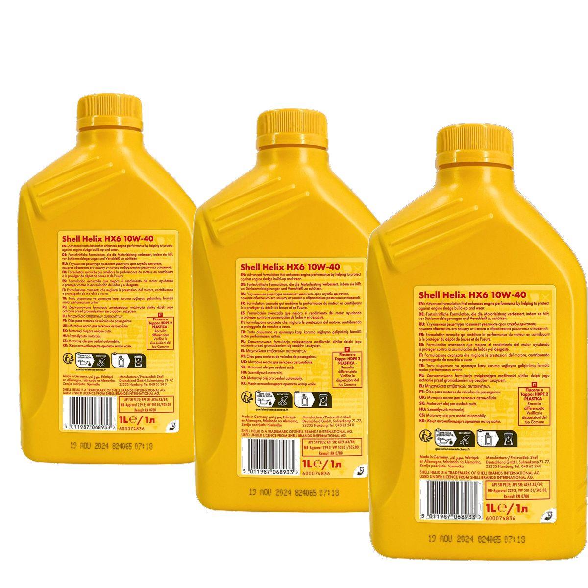 Shell Helix HX6 10W-40 3x1 Liter