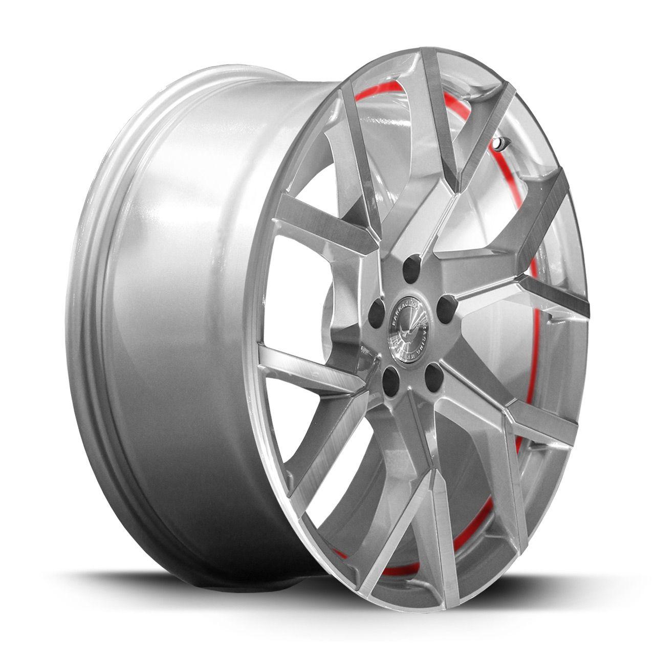 BARRACUDA TZUNAMEE EVO Silver brushed undercut Trimline red 8.0Jx18 5x120 ET40