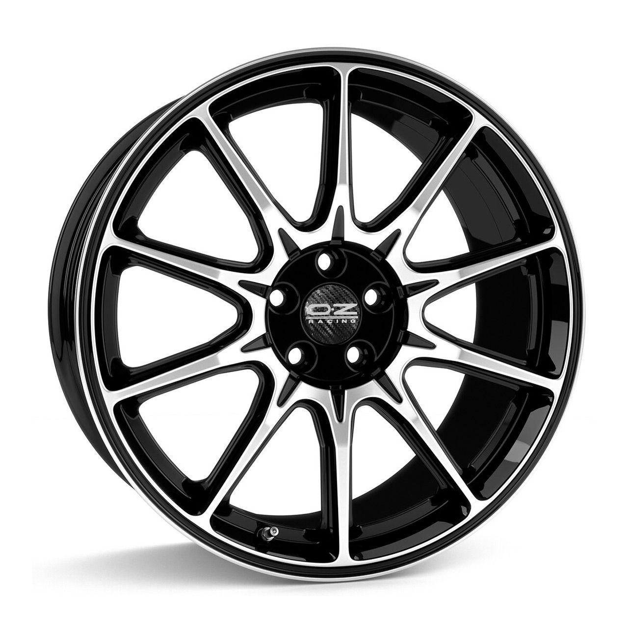 OZ HYPER XT HLT DEEP CONCAVE gloss black diamond cut 11.0Jx22 5x112 ET50