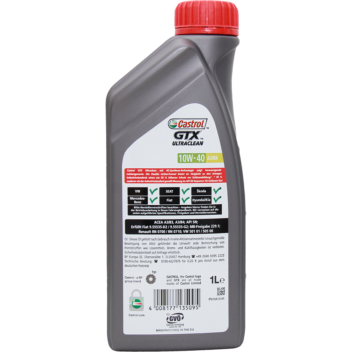 Castrol GTX Ultraclean 10W-40 A3/B4 1 Liter