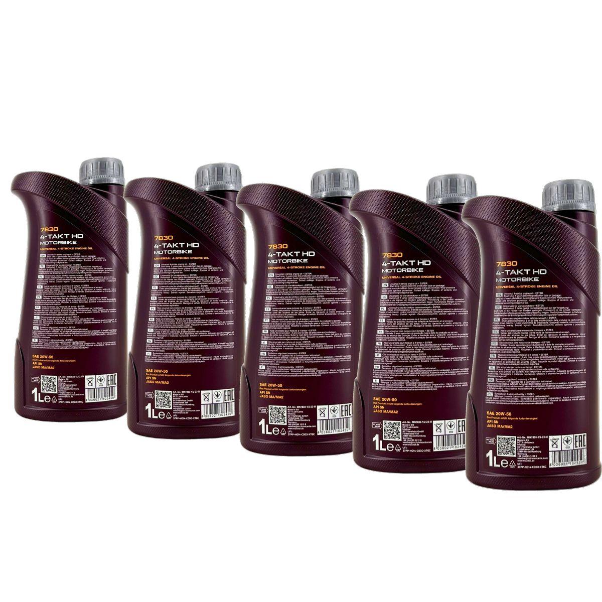 Mannol 4-Takt Motorbike HD 20W-50 5x1 Liter