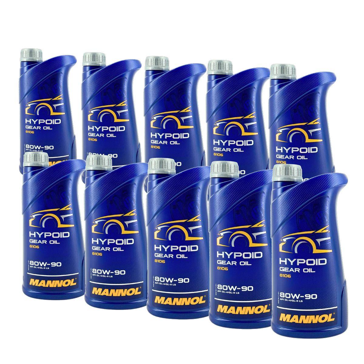 Mannol Hypoid Gear Oil Getriebeöl 80W-90 GL-4/GL-5 LS 10x1 Liter