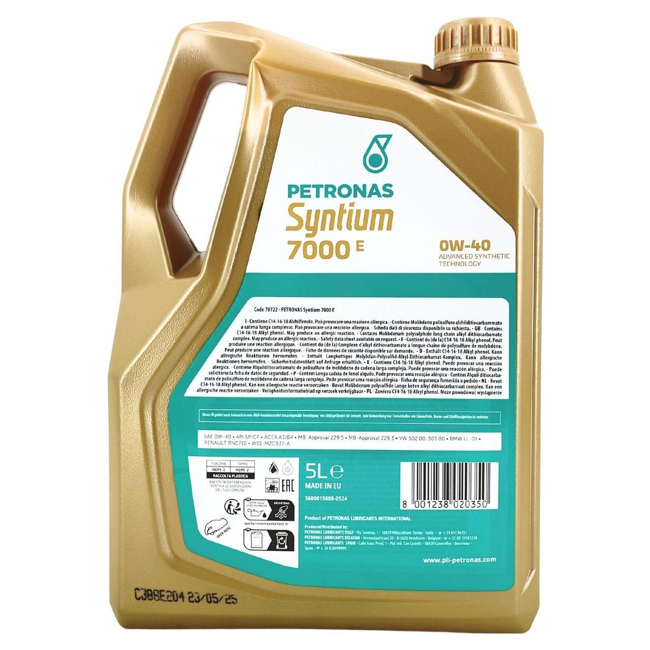 Petronas Syntium 7000 E 0W-40 SP 5 Liter