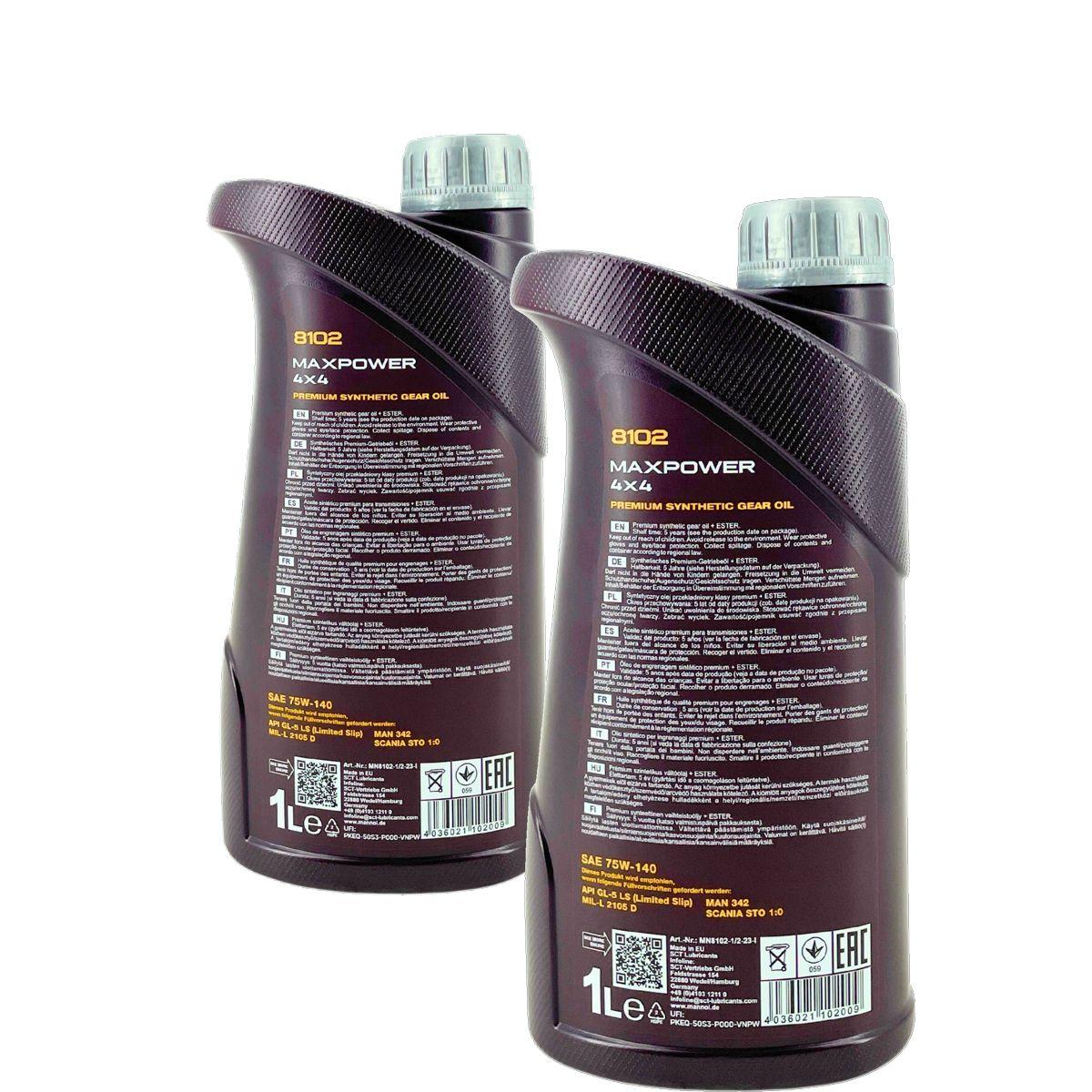 Mannol Maxpower 4x4 75W-140 GL-5 LS 2x1 Liter