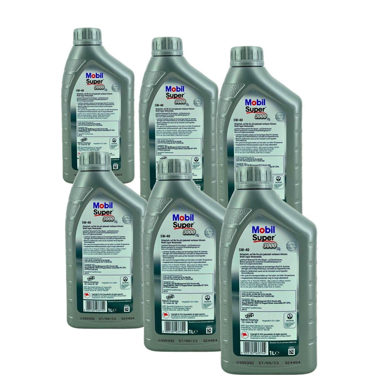 Mobil Super 3000 X1 5W-40 6x1 Liter