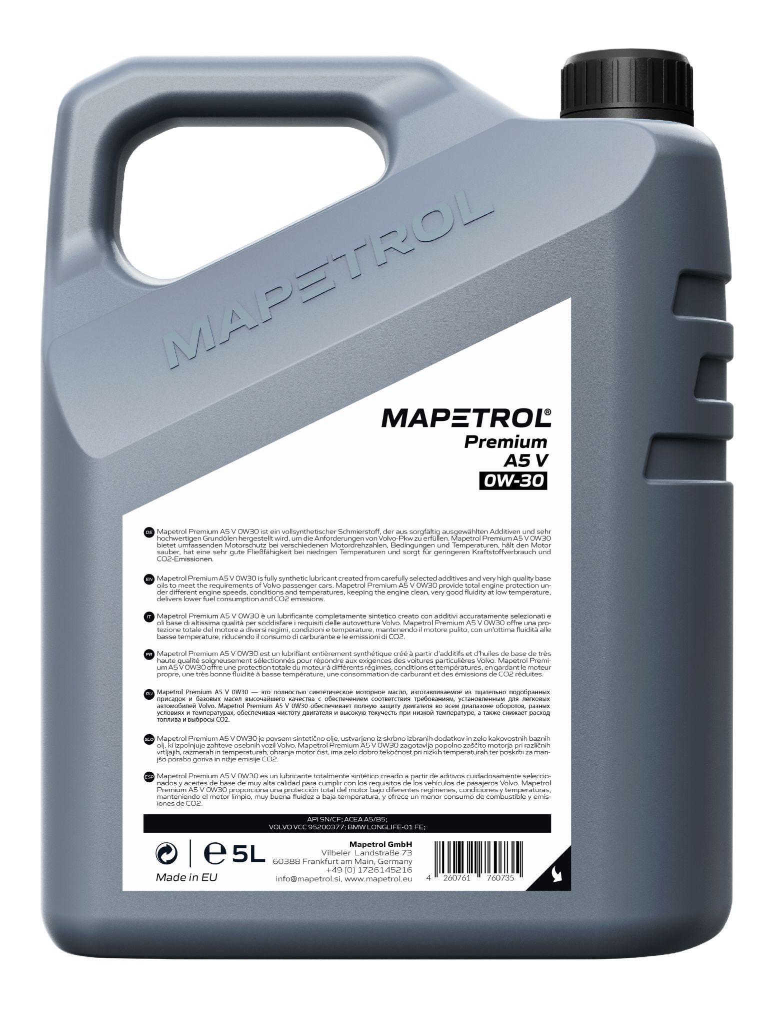 Mapetrol Premium A5 V 0W-30 5 Liter