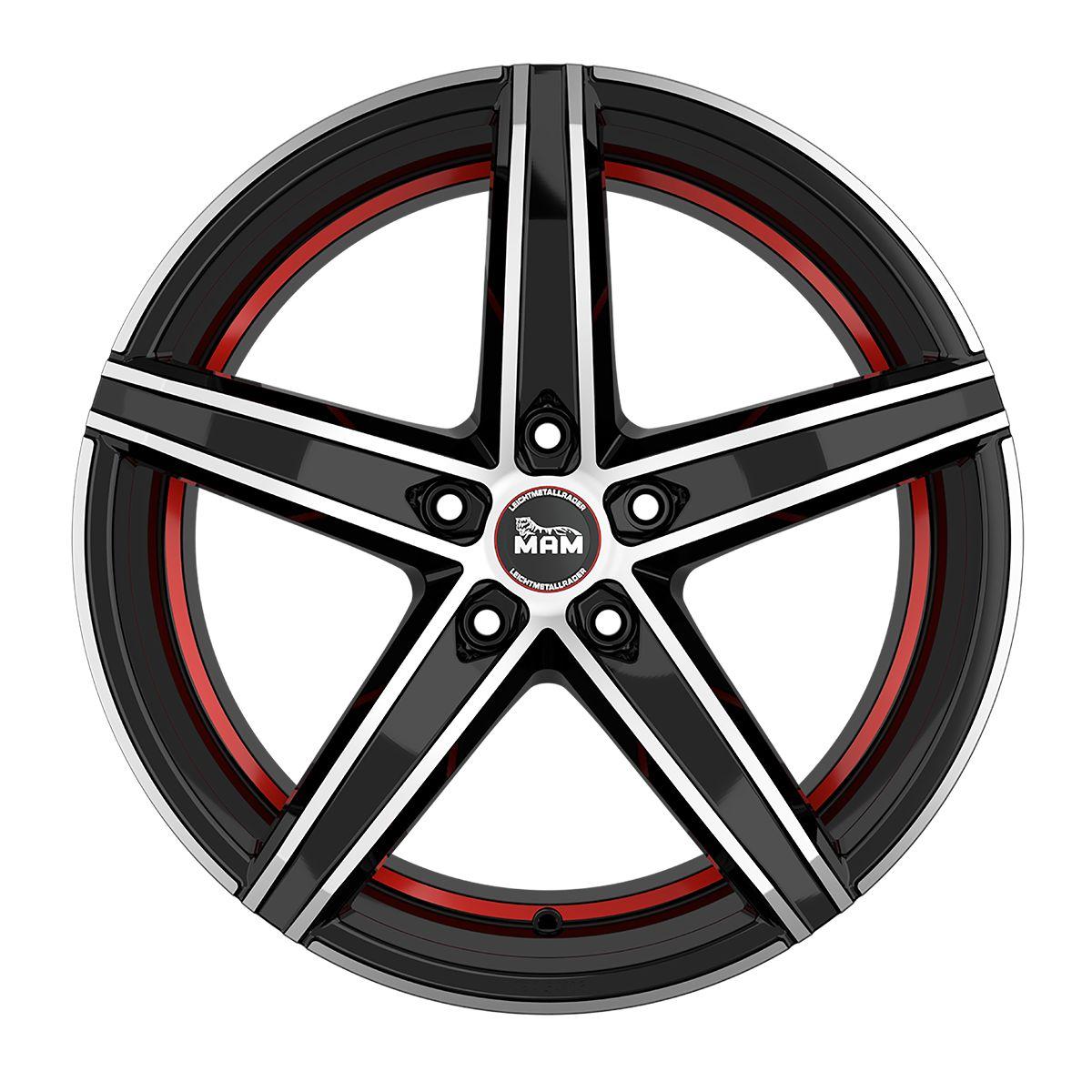 MAM WHEELS MAM OX-18 black front polished red inside 8.5Jx19 5x112 ET45