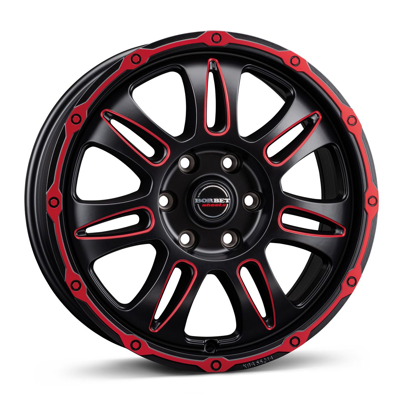 BORBET DESIGN CW8 red rim window polished matt 8.0Jx18 5x130 ET50