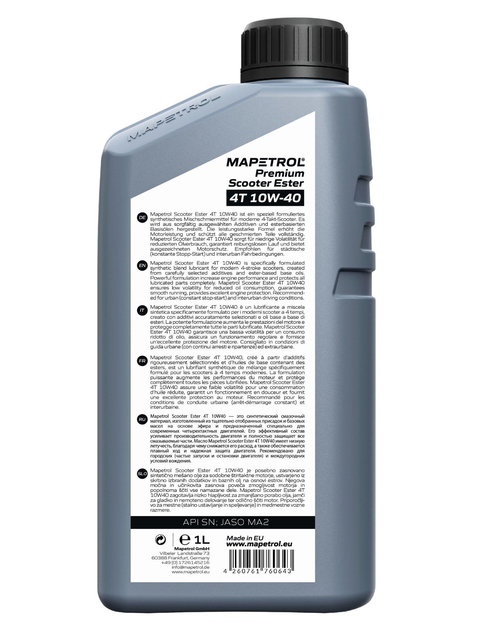 Mapetrol Premium Scooter Ester 4T 10W-40 1 Liter