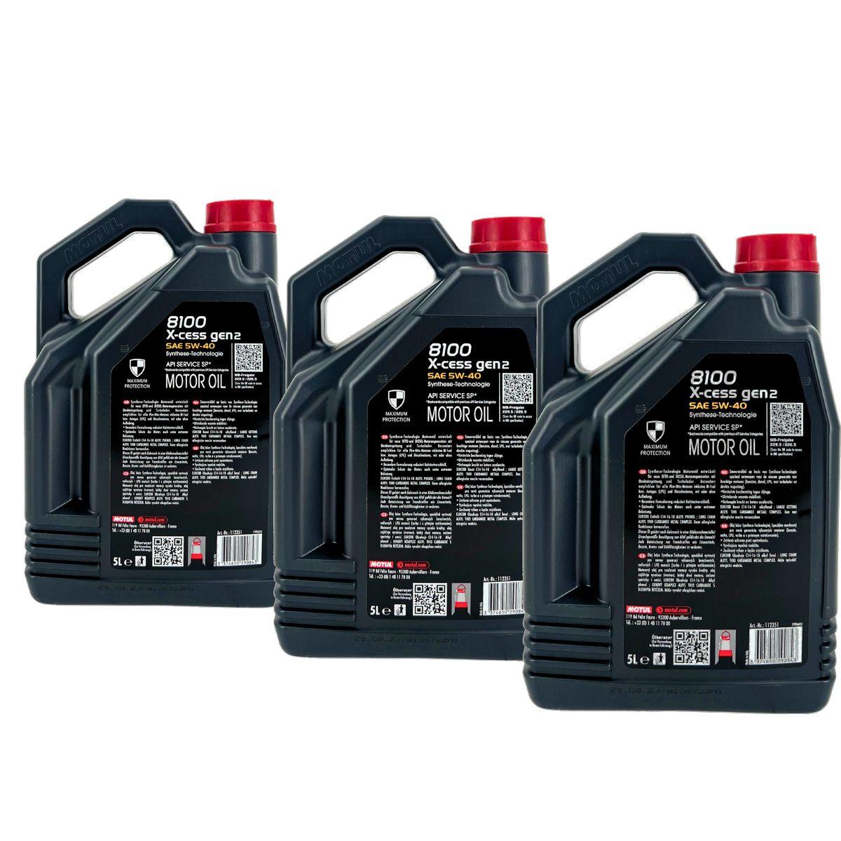 Motul 8100 X-cess GEN2 5W-40 3x5 Liter