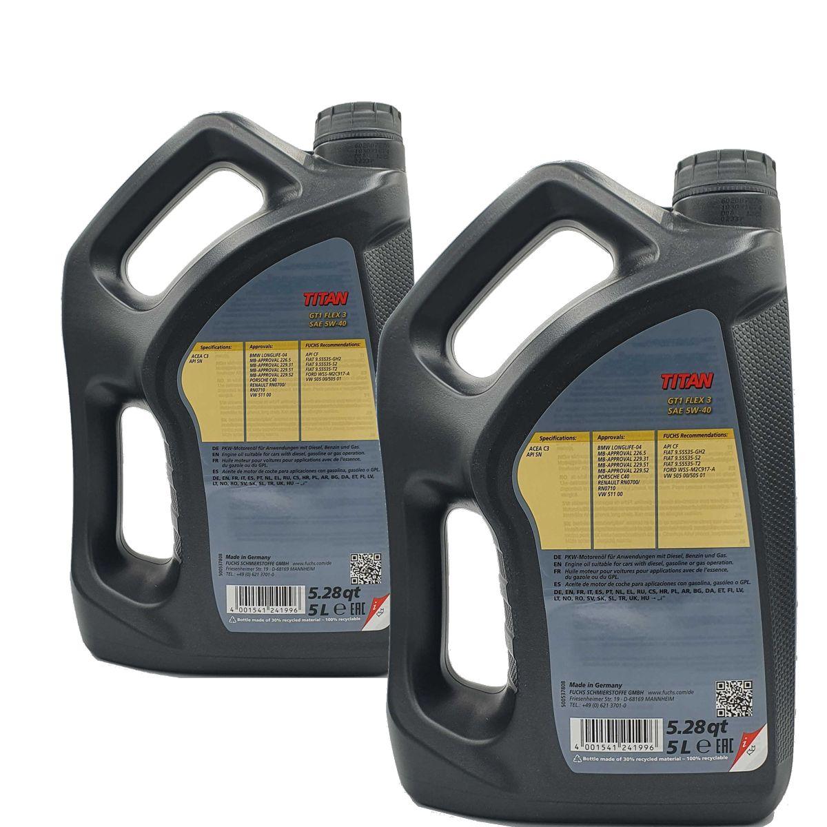 Fuchs Titan GT1 Flex 3 5W-40 2x5 Liter