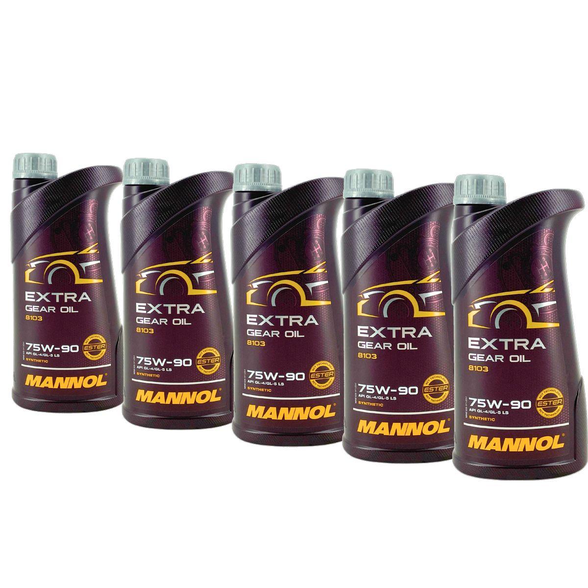 Mannol Extra Gear Oil Getriebeöl 75W-90 GL-4/GL-5 LS 5x1 Liter