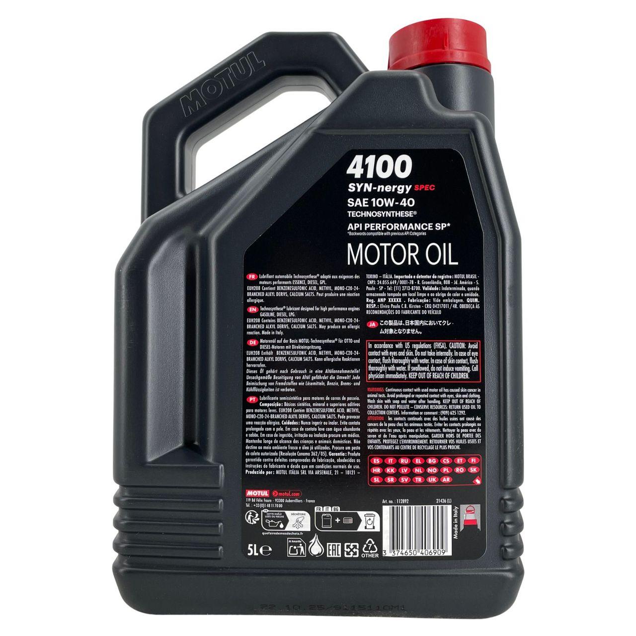 Motul 4100 SYN-nergy SPEC 10W-40 5 Liter