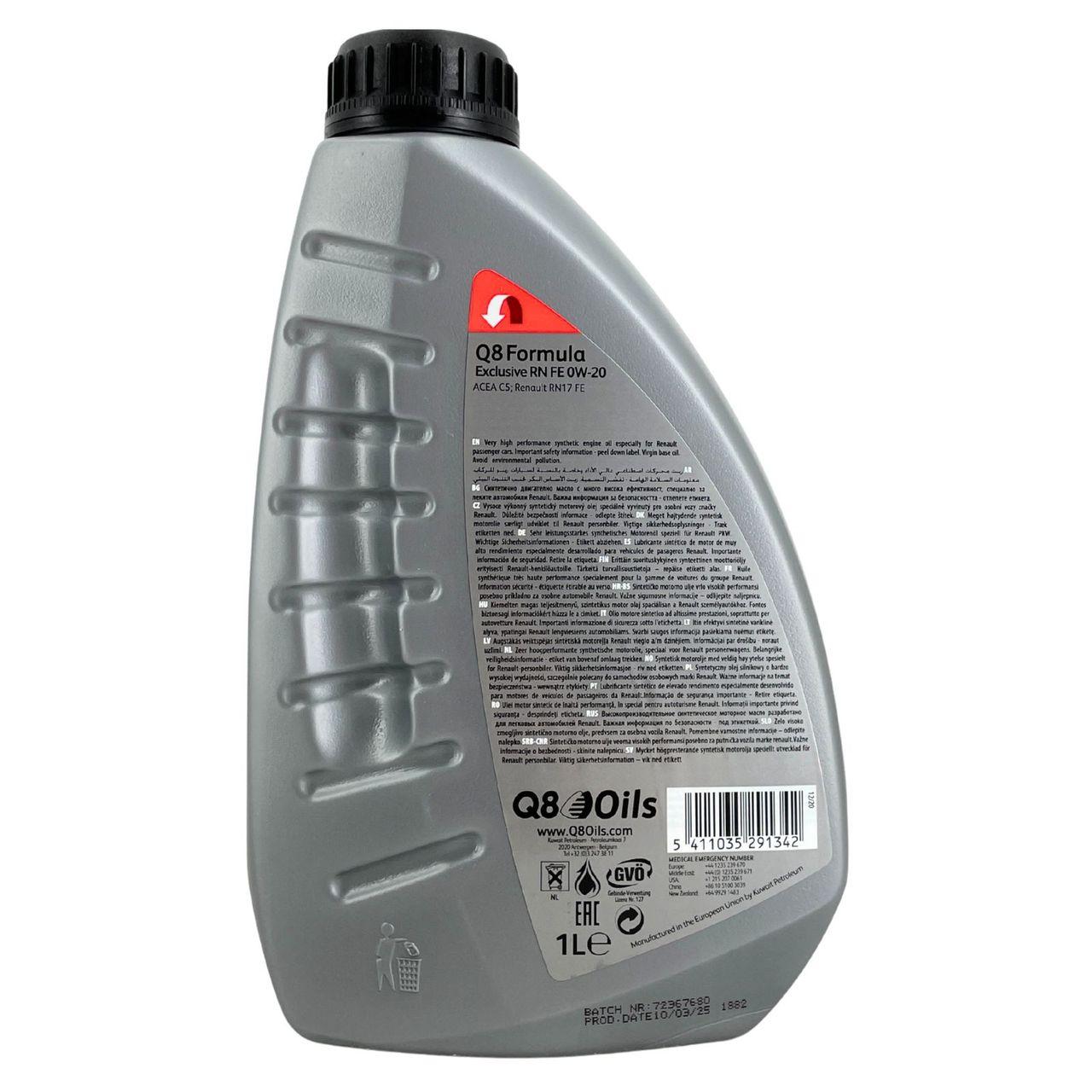 Q8 Formula Exclusive RN FE 0W-20 1 Liter