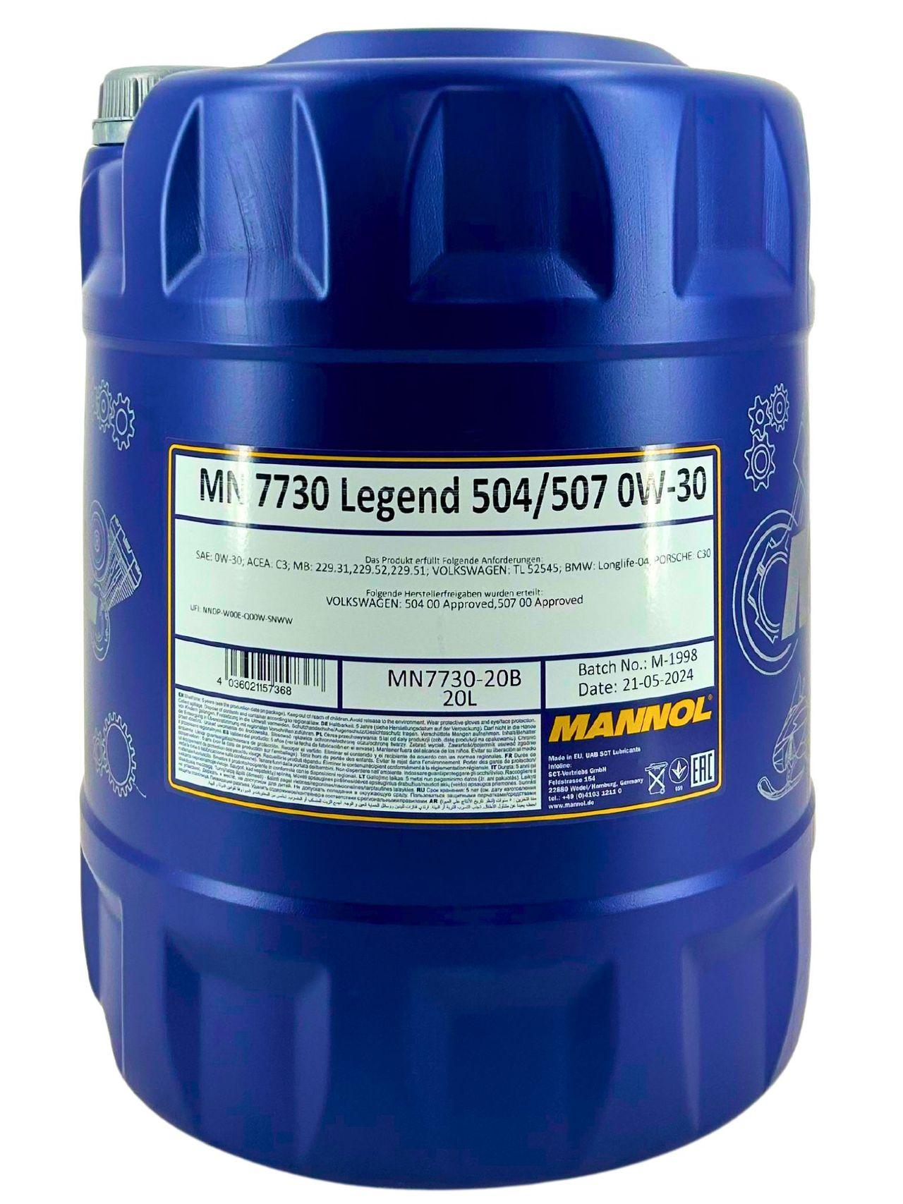 Mannol Legend 504/507 0W-30 20 Liter